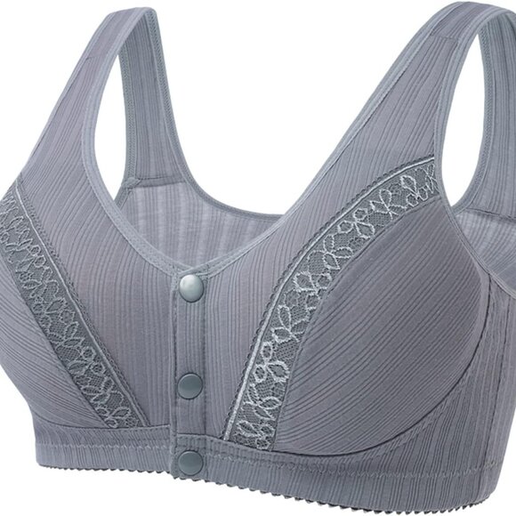 Daguandan Womens Front-Snap Closure Bra Sz 48/16 XXXXL x 3pc Beige/Gray/Rose NWT - Picture 2 of 8